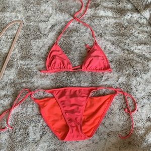 Hot pink bikini with padding